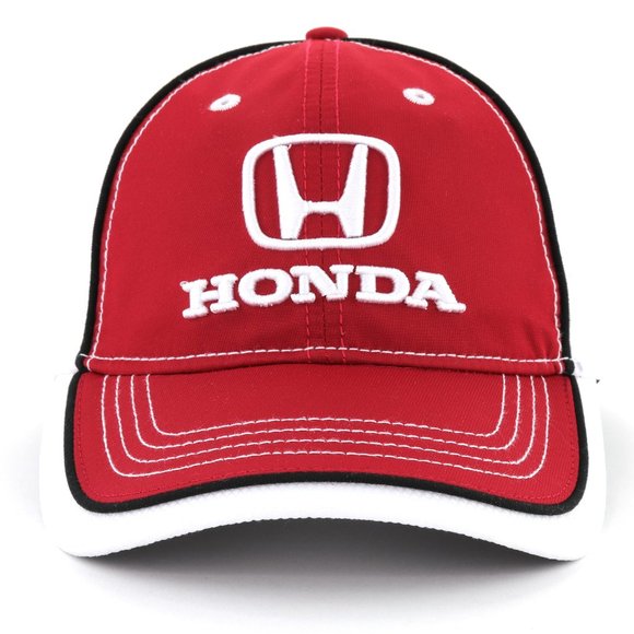Honda Logo Embroidered Baseball Hat Red White - Picture 1 of 5